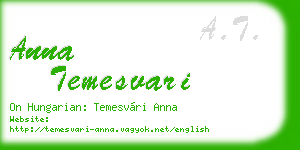 anna temesvari business card
